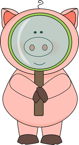 Pig With A Magnifying Glass - Pig With Magnifying Glass (272x500)