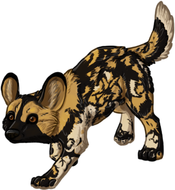 African Wild Dog Pup By - African Wild Dog Pups Drawing (400x400)