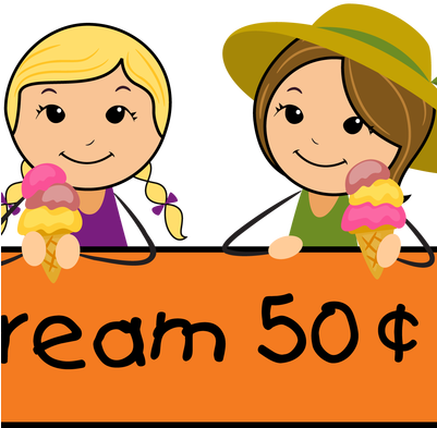 Kids Eating Ice Cream Clip Art Clipart - Kids In Summer Clipart (400x400)
