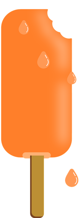 Popsicle Clipart Ice Cream Bar - Orange Ice Cream Stick (360x720)