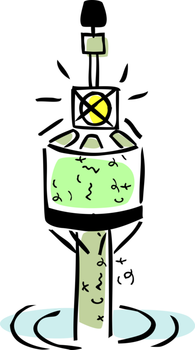 Vector Illustration Of Floating Anchored Buoy Marks - Vector Illustration Of Floating Anchored Buoy Marks (391x700)