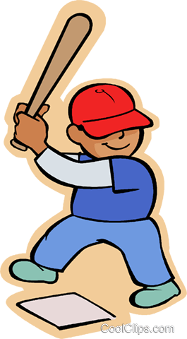Little Boy Clipart Bat Clipart - Boy With Baseball Bat Clipart (265x480)