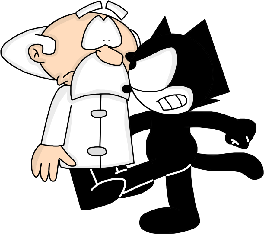 Felix Hits The Professor In Groin By Marcospower1996 - Cartoon (894x894)