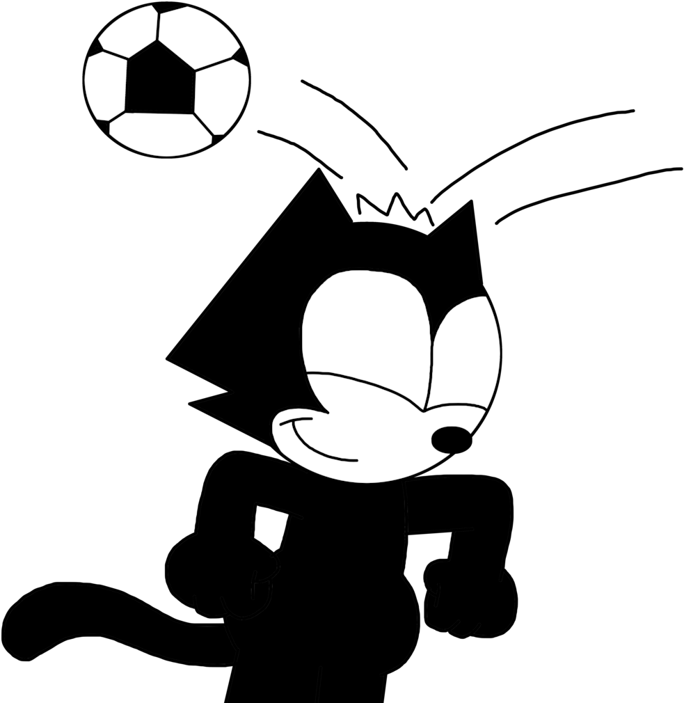 Marcospower1996 Felix Hits Soccer Ball With His Head - Felix The Cat Soccer (1024x1024)