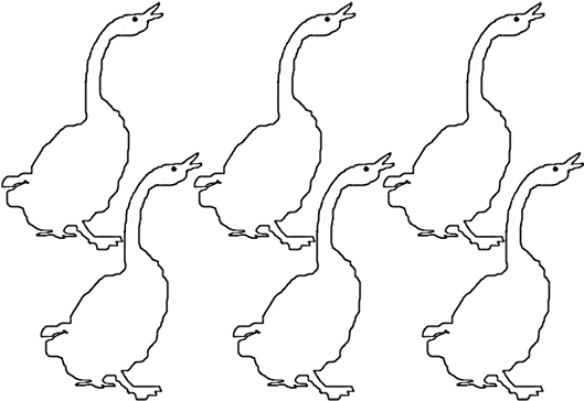 Six Geese A Laying - 6 Geese A Laying Coloring Page (576x387)