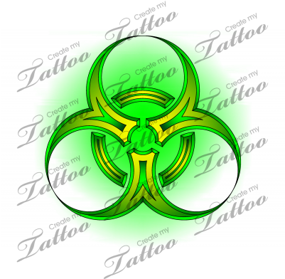 Biohazard Symbol Clipart Tribal - Hulk Radiation Symbol Tattoo (400x400)