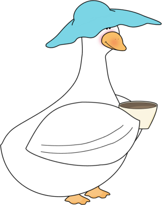 Duck Drinking Cup Of Coffee - Drnking Coffee Cliparttransparent (317x400)