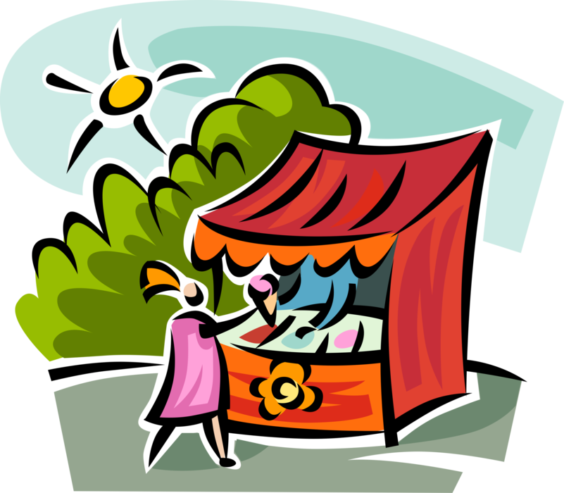 Vector Illustration Of Gelato Ice Cream Vendor Sells - Vector Illustration Of Gelato Ice Cream Vendor Sells (801x700)