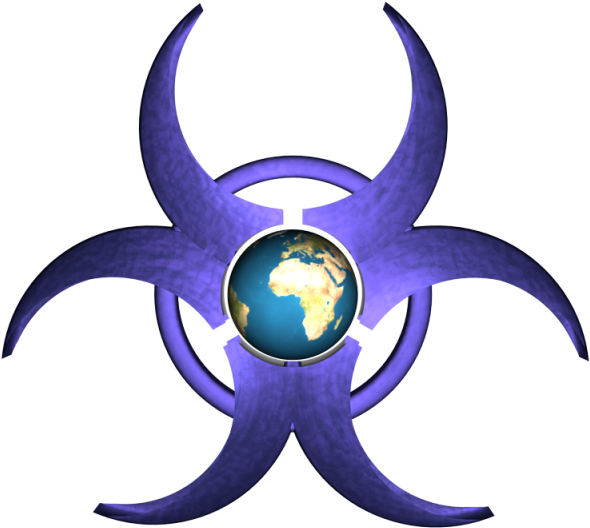 Animated Biohazard Exploding Planet - Biohazard Symbol (600x600)