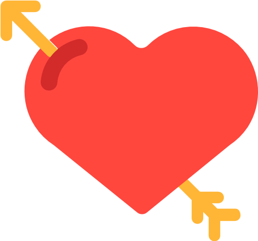 Heart With Arrow - Coração Com Flecha Png (512x512)