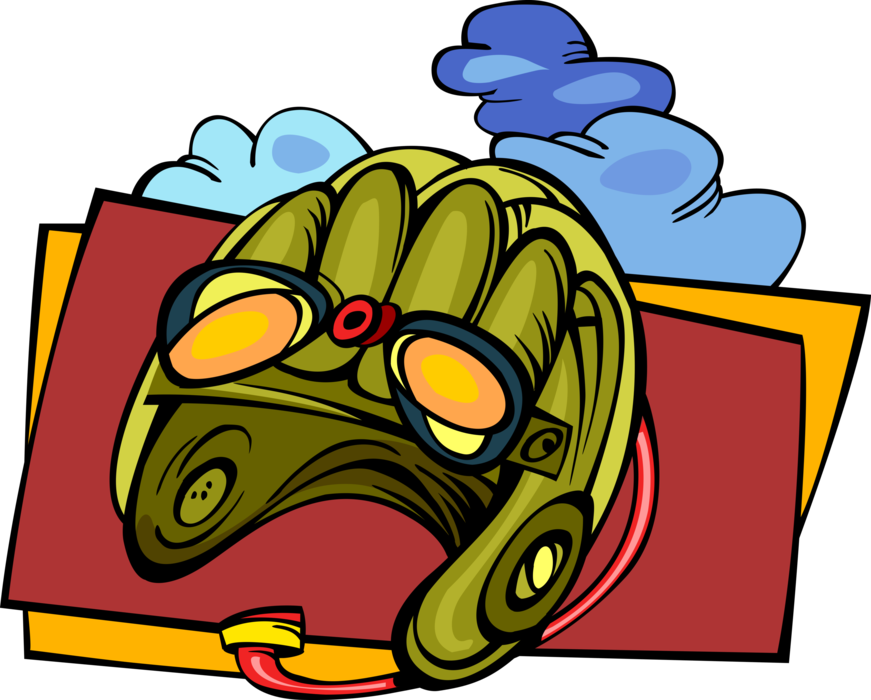 Vector Illustration Of Aviator Or Bomber Hat With Goggles - Vector Illustration Of Aviator Or Bomber Hat With Goggles (871x700)
