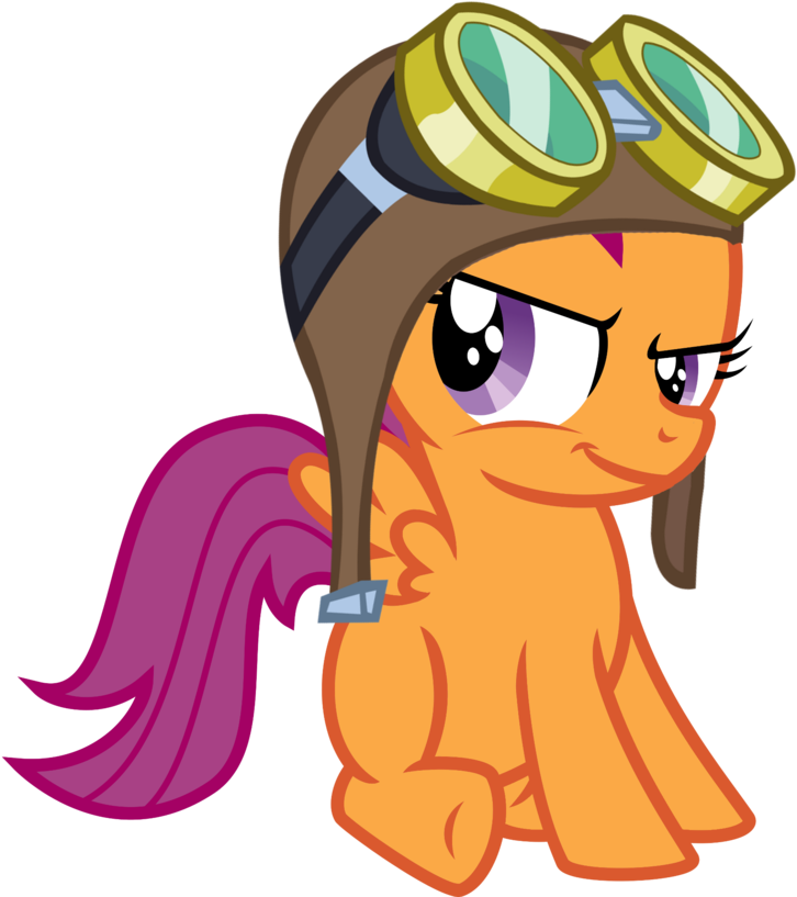 Kuren247, Goggles, Pilot, Safe, Scootaloo, Simple Background, - Cartoon (967x1024)