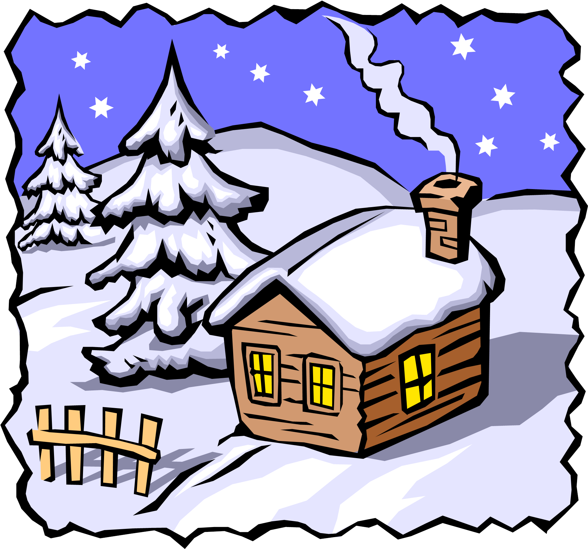 Winter Scenes Royalty Free Vector Clip Art Illustration - Winter Season Clip Art (752x700)