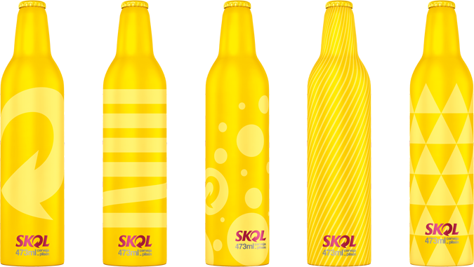 Lanou Cinco Modelos De Long Neck Diferentes De Todas - Skol Garrafa De Aluminio (675x381)