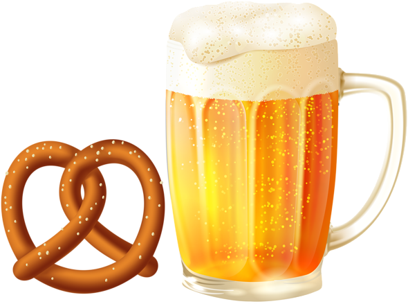 Beer Clipart Pretzel - Transparent Beer Mug Vector (600x455)