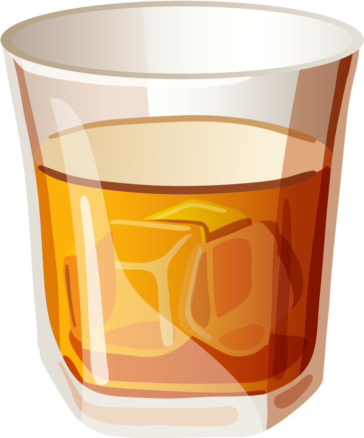 Whiskey Cocktail Tea Juice Baijiu - Cocktail Glass Cartoon Png (1848x1563)