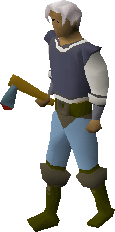 Hover Over Image For Type, Rune Axe Equipped - Runescape Steel Longsword (466x937)