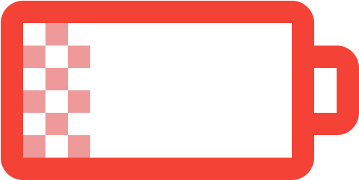 Battery Charging Clipart Charged Battery - Low Battery Icon Red Png (640x480)