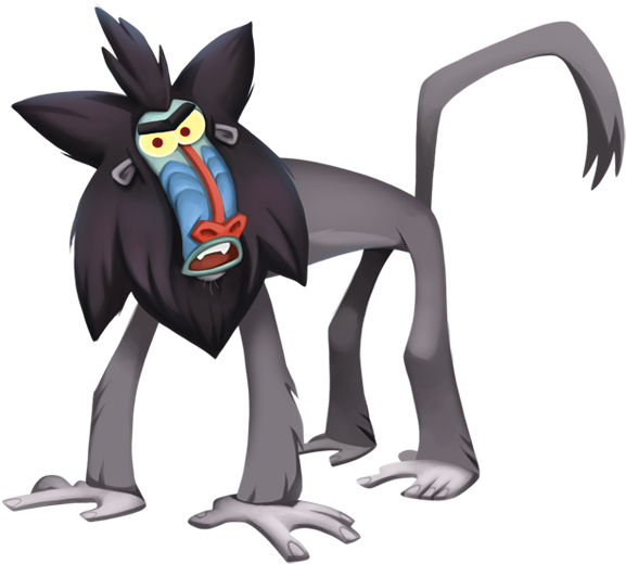 03 Character Baboon Gb Thumbnail - Netent Go Bananas (651x614)