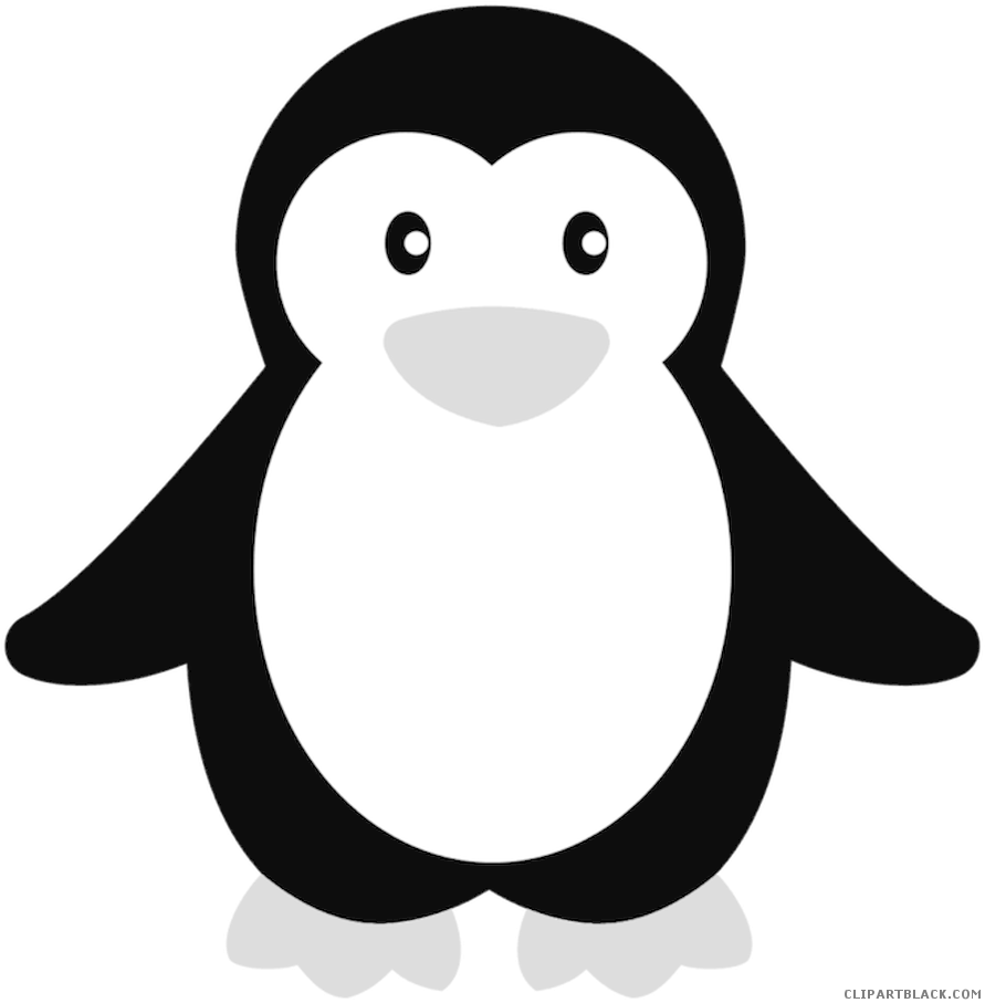 Baby Penguin Animal Free Black White Clipart Images - Penguin Clipart (900x916)