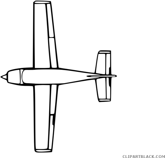 Airplane Outline Transportation Free Black White Clipart - Technical Drawing (700x525)