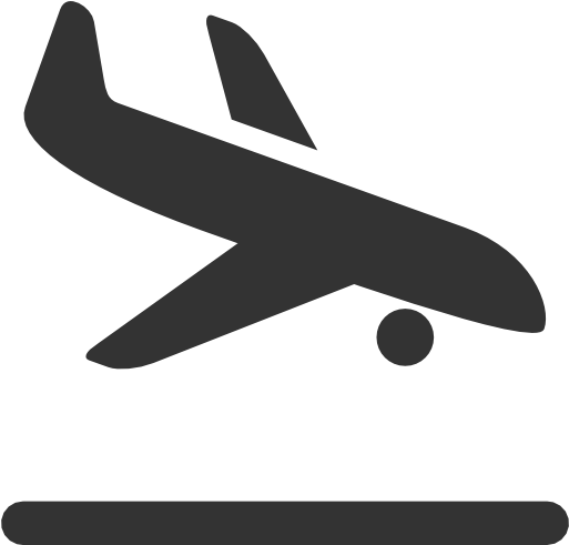 Plane Landing Clipart - Airplane Landing Icon (512x512)