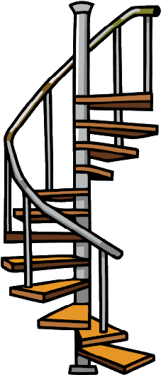 Spiral Stairs - Spiral Staircase Clipart (308x572)