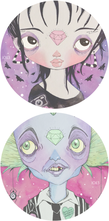 A Fan Art Of Lydia Deedz And Beetlejuice ♥ - Cartoon (392x750)