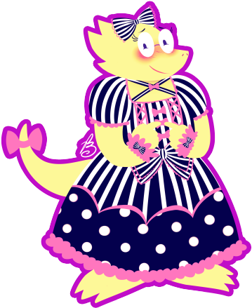 Heres Alphys In Lolita Her Dress Is A Bit Of A Throwback - Heres Alphys In Lolita Her Dress Is A Bit Of A Throwback (400x457)