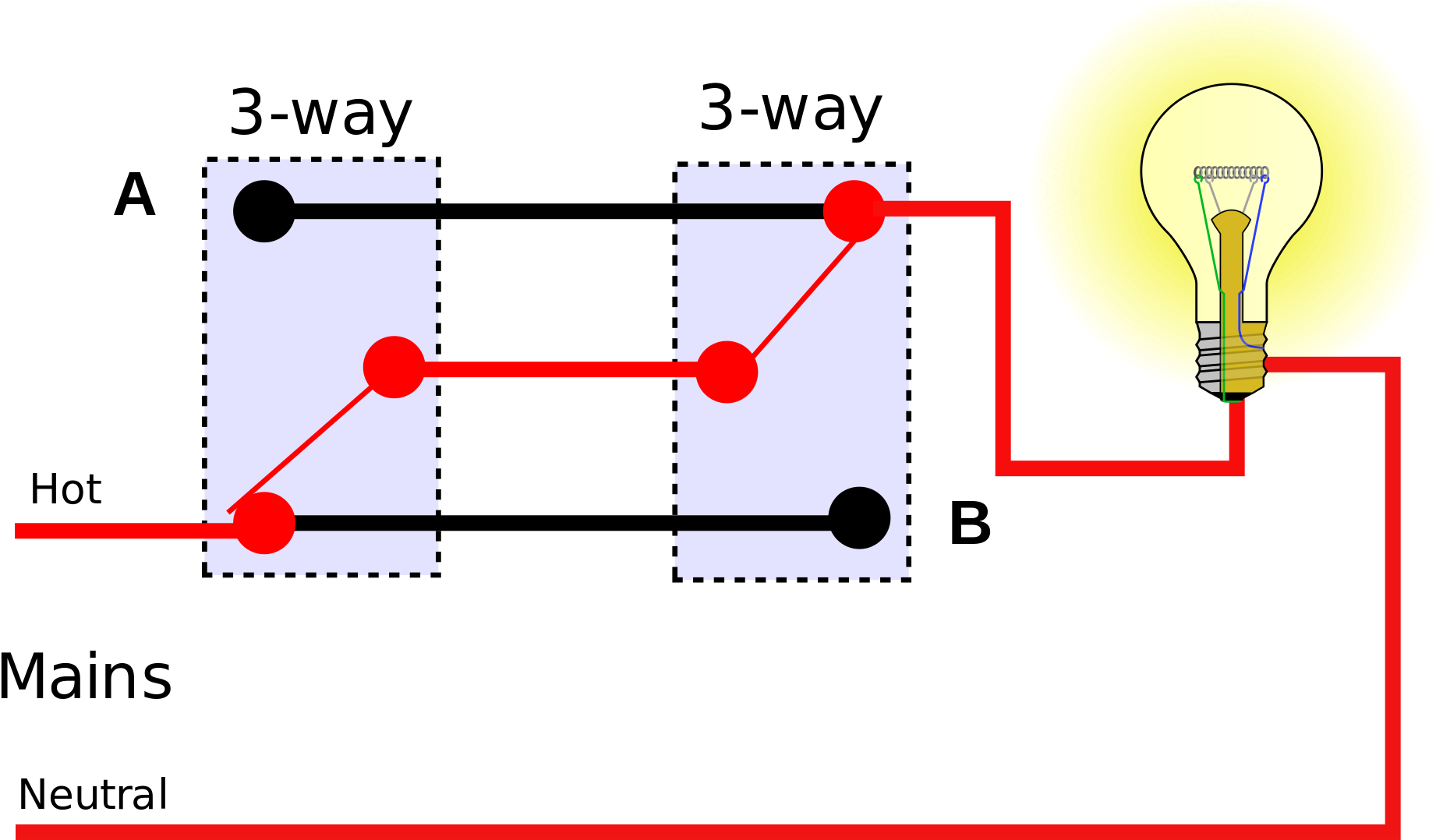 Staircase Wiring Diagram Using Two Way Switch New Wire - California 3 Way (2000x1167)