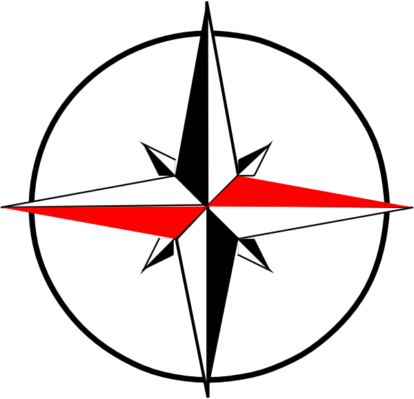 Compass Red Black Clip Art At Clker - Red And Black Compass Rose (600x579)
