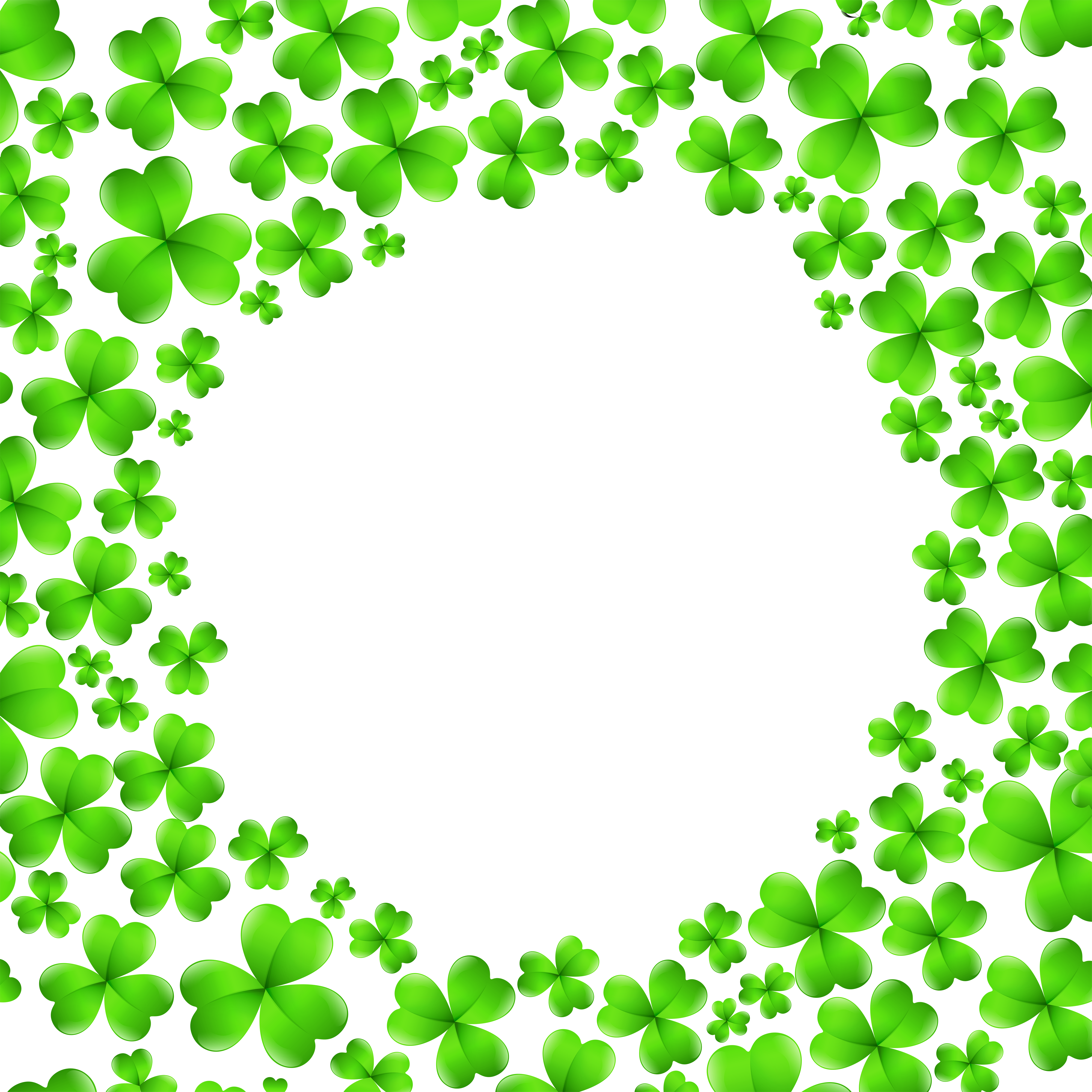 St Patrick 27s Day Shamrocks Decoration Png Clip Art - St Patrick's Day Border Clip Art (4000x4000)