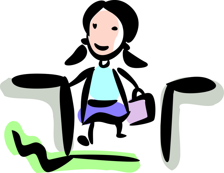 Vector Illustration Of Businesswoman With Briefcase - Vector Illustration Of Businesswoman With Briefcase (907x700)