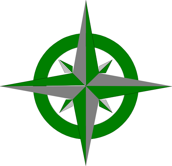 Green Compass Clip Art At Clker - Navigation (600x577)