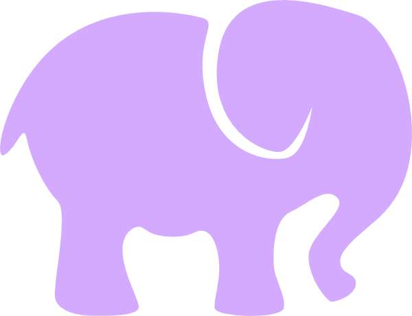 Lavender Clipart Elephant - Silueta De Un Elefante Bebe (640x480)