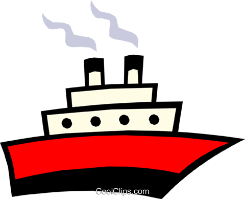 Cruise Ship In Red Silhouette - Schiff Clipart Png (480x389)
