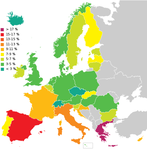 Unemployment Rates In The European Union - Non Aligned Countries In The Cold War Europe (500x496)