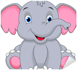 Cute Baby Elephant Cartoon (400x400)