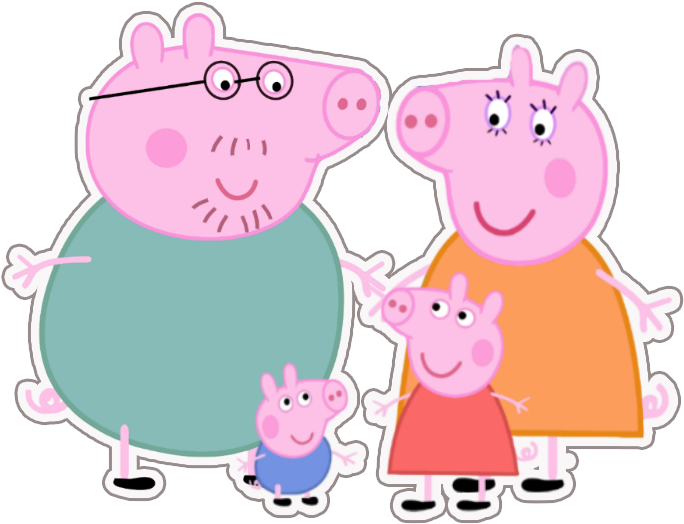 Mummy Pig Animated Cartoon Clip Art - Familia De Pepa Png (800x600)