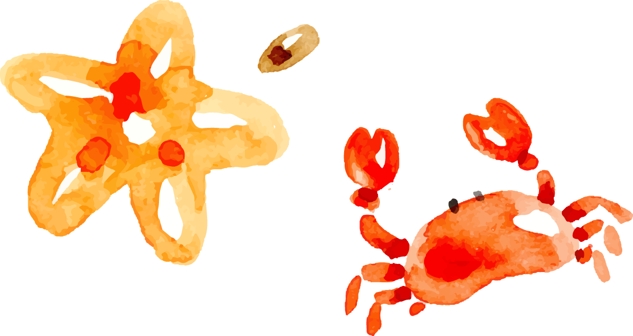Crab Watercolor Painting - Starfish Watercolor Free (1238x657)