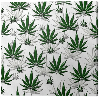 Green Marijuana Leaf Pattern Repeat Background Canvas - Illustration (400x400)
