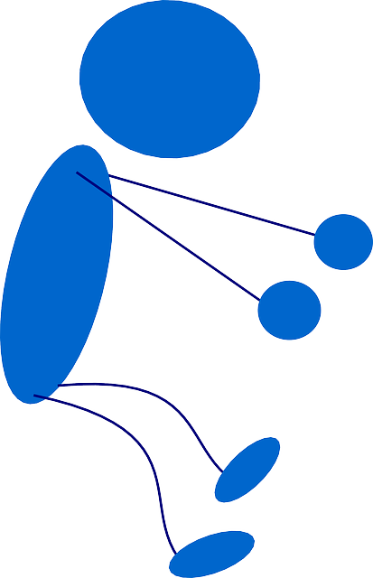 Blue, Stick, People, Man, Figure, Person, Sitting - Blue Stick Man (413x640)