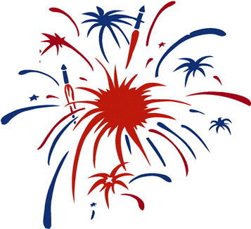 Awesome Clipart Of Fireworks Fireworks Clipart No Background - 4th Of July Firework Clip Art (380x326)
