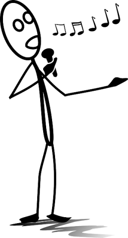 Human Clipart Singing - Sing Clipart Black And White (258x480)