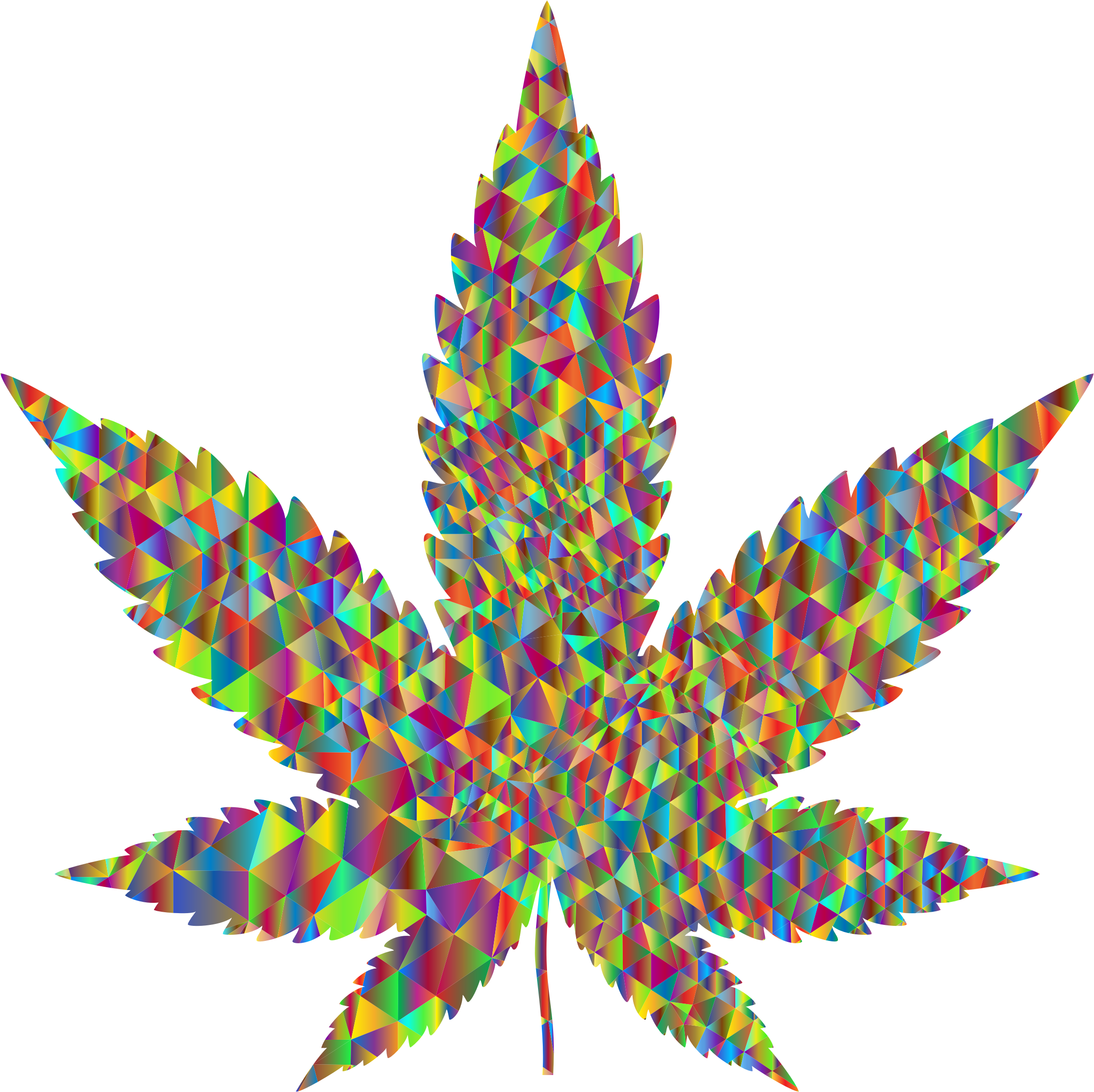 This Free Icons Png Design Of Polychromatic Low Poly - Silhouette Free Marijuana Leaf Vector (2324x2320)