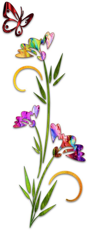 Silhouette Drawing Flower Art Stencil - Lonely Butterfly With Flowers - Highest Quality Wall (356x934)