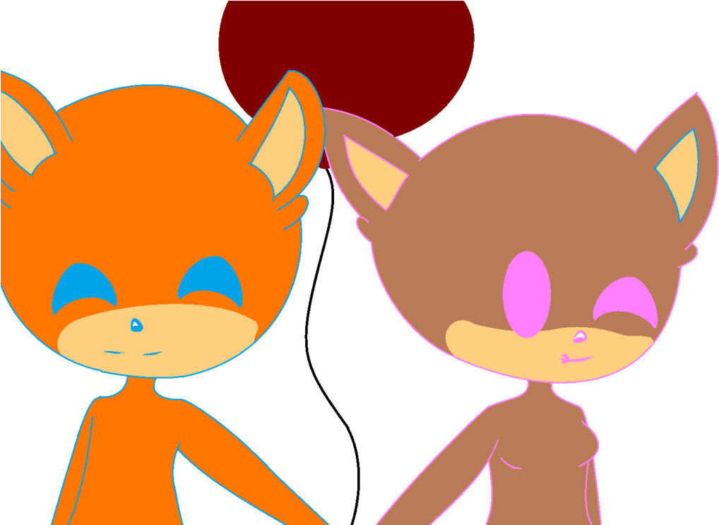 Red Balloon Couple Base By Cappuccinope - Cartoon (1076x742)