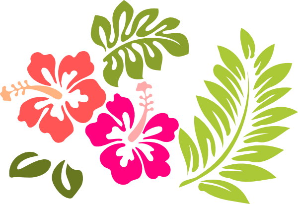Hawaiian Flower Silhouette Download - Transparent Background Leaf Clip Art (600x411)