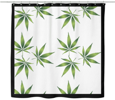 "cannabis" Shower Curtain - Thc Molecular Structure And Cannabis Leaf - 2-sided (394x394)