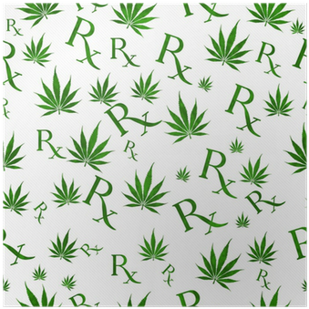 Green And White Marijuana Leaf And Prescription Symbol - Symbol (400x400)